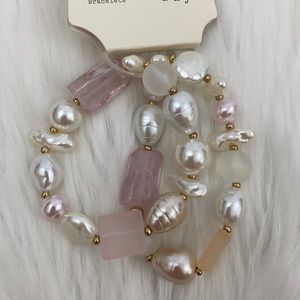 4/$20 A New Day Set of Pink & Pearl Bead Bracelets